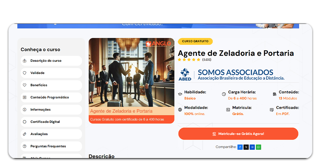 Curso rápido de zelador de prédio com aulas online: como se cadastrar 1 Zelador de prédio