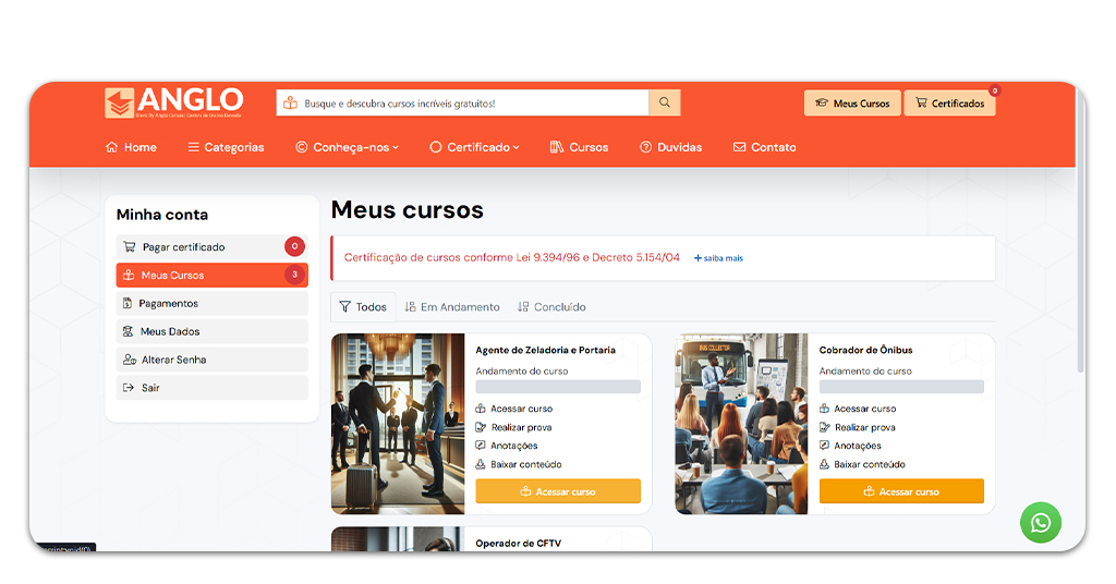 Curso rápido de zelador de prédio com aulas online: como se cadastrar 2 Zelador de prédio