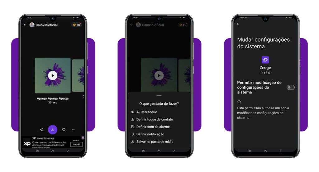 Música sertaneja como toque do celular