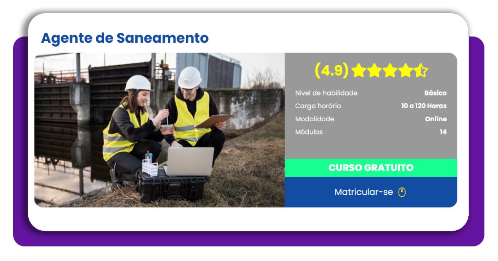 Curso de agente de saneamento grátis: estude de casa pelo celular 2 Curso agente de saneamento corpo 2