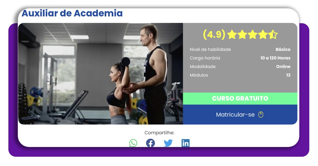 Curso auxiliar de academia corpo 2