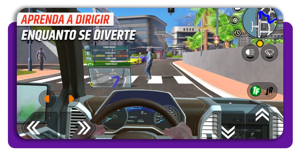 O Car Driving School Simulator oferece cenários 3D, desafios de estacionamento e prática de baliza para quem está se preparando para a CNH