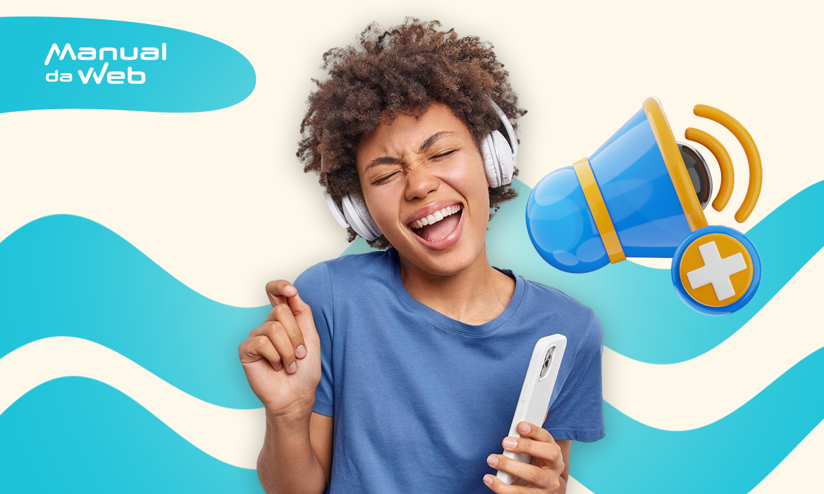 Volume do app de música