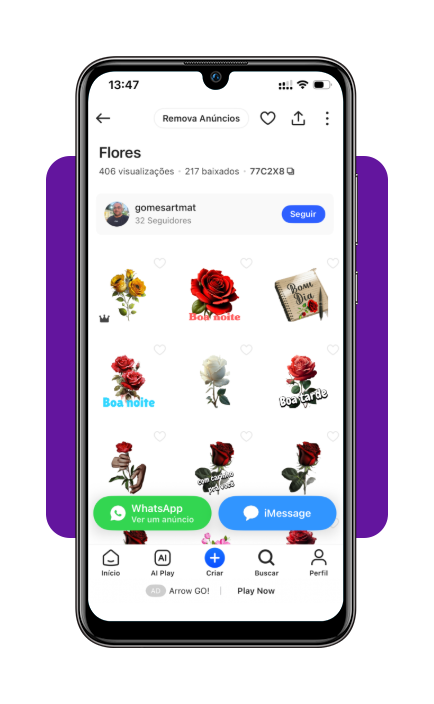 Figurinhas de boa noite com flores: instale o pacote completo grátis 4 IMG 3782 03