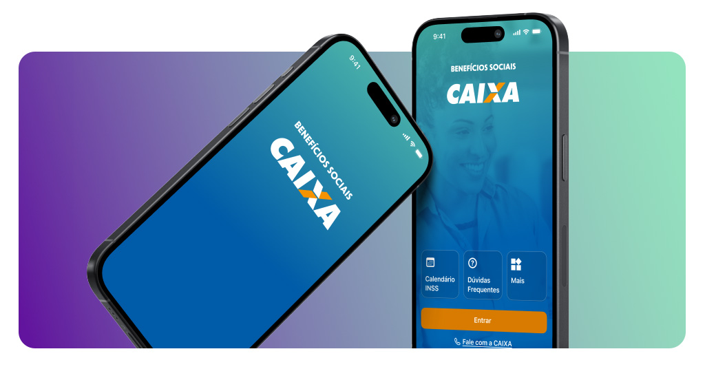 Trabalhador consultando benefícios sociais pelo aplicativo Benefícios Sociais CAIXA