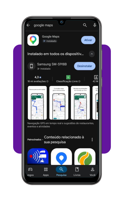 Encontre pelo GPS locais com veterinário grátis perto de casa 2 Tela de instalação do Google Maps
