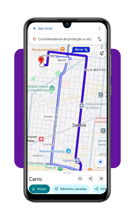 Encontre pelo GPS locais com veterinário grátis perto de casa 5 Rota para veterinário no Google Maps