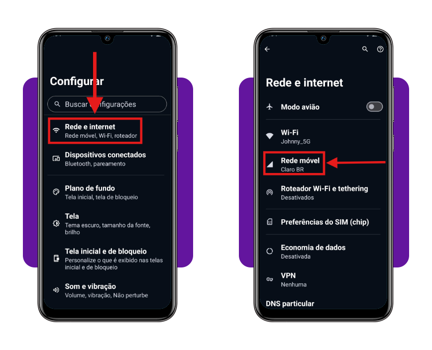 Ativando a função de conexão emergencial por satélite no iOS e Android