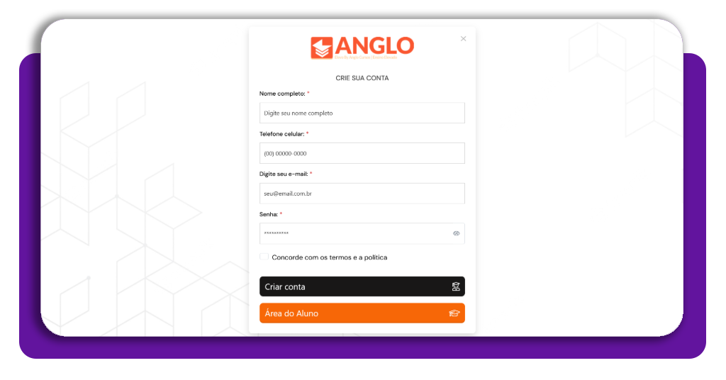 Passo 2 para fazer login no curso de drenagem linfática