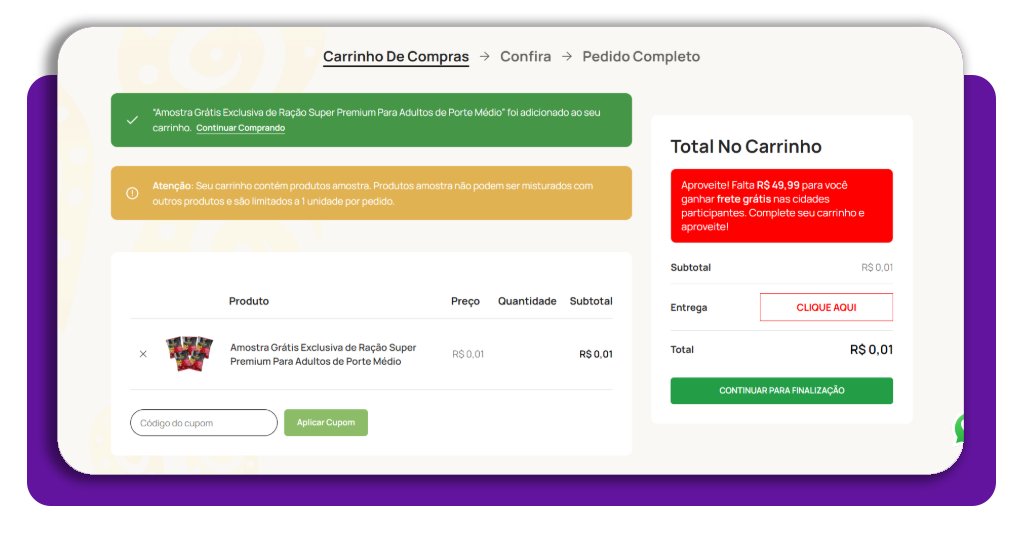 Ração grátis para seu pet: veja como receber amostras em casa 3 Passo 3 para conseguir amostra de ração grátis