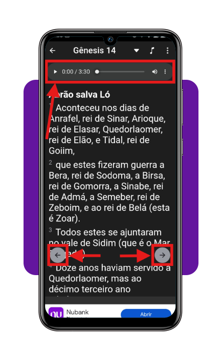 Aplicativo para ouvir a Bíblia no celular: download grátis 4 Passo 3 áudio sagrado no app A Bíblia em Áudio e Falada