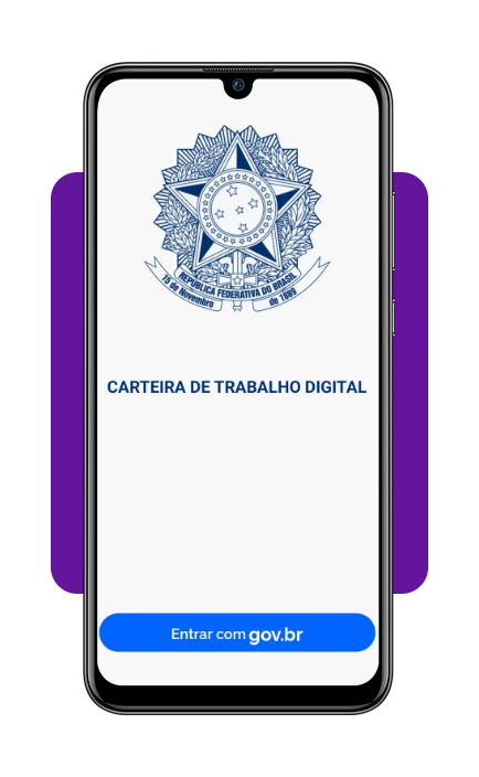 Tela de login do app Carteira de Trabalho Digital com campo de CPF